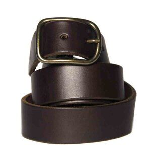 Tecovas Dark Brown Leather Belt with Brass Buckle